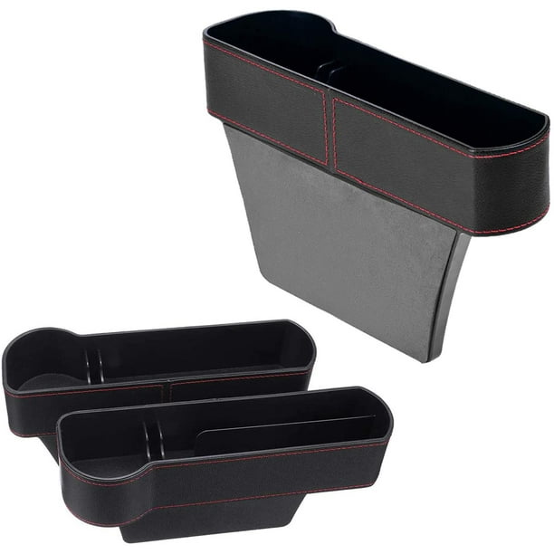 Cup Holder Car Seat Gap Storage Box Organizer Premium PU Leather Car Console Side Pockets 2PCS Multifunctional Car Seat Gap Filler